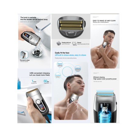 RESIGILAT Aparat de ras electric, Plarths SH-7116, waterproof, afisaj LCD,stand incarcare [6]