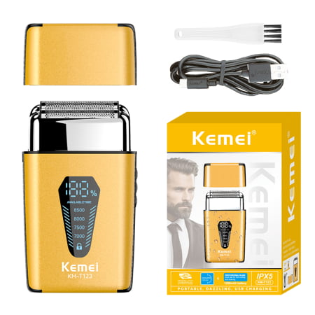 Aparat de ras electric profesional, KEMEI KM-T123, folie titan, afisaj LCD, 8500rpm [0]