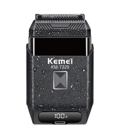 Masini de ras - Aparat de barbierit KEMEI KM-T229, shaver 10500RPM, IPX7, Design Compact, Motor Puternic, Accesorii Incluse