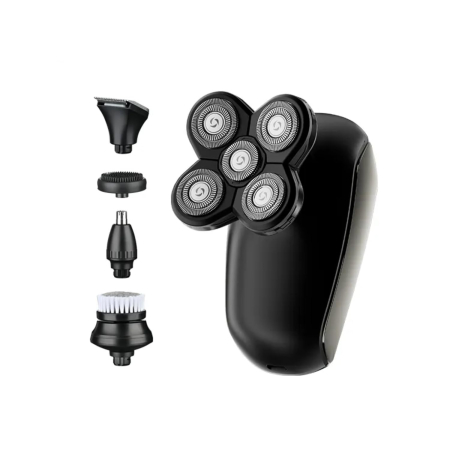 Masini de ras - Aparat de ras profesional pentru barbati WMARK NG-7983, 5 în 1, 8000rpm, fără fir, încărcare USB, utilizare umed si uscat, trimmer nas inclus, IPX6 waterproof