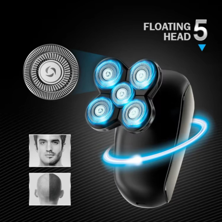 Aparat de ras profesional pentru barbati WMARK NG-7983, 5 în 1, 8000rpm, fără fir, încărcare USB, utilizare umed si uscat, trimmer nas inclus, IPX6 waterproof [6]