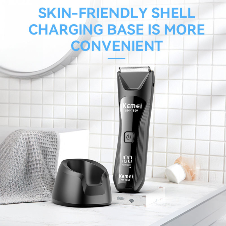 Aparat de tuns coportal Kemei KM-1849, IPX7, 6500 rpm, stand incarcare Type-C, 3 inaltatoare [3]