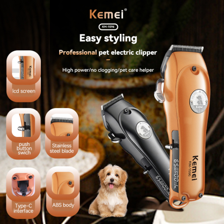Aparat de tuns profesional pentru animale, Kemei KM-1596, afisaj LED, 6800rpm [2]