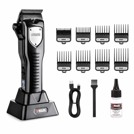 APARATURA - Masina de tuns profesionala WMARK NG-2042 7000 RPM, Acumulator 2000 mAh, 240 min autonomie, 8 inaltatoare, USB Type-C, Stand incarcare