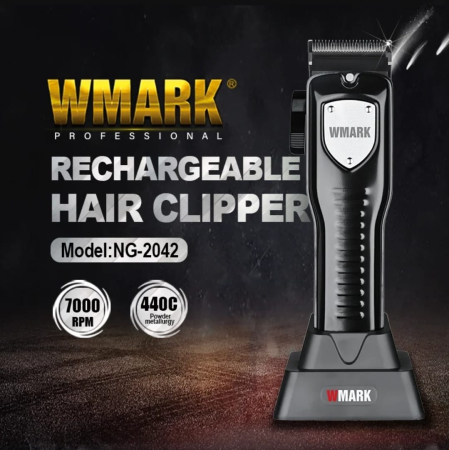 Aparat de tuns profesional WMARK, 8 inaltatoare, afisaj LED, 8 gratare, stand incarcare, type C, negru [6]