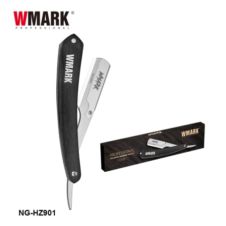 Bricuri - Brici profesional pentru ras otel inoxidabil maner din lemn WMARK NG-HZ901,  cu lama interschimbabila, 10 rezerve