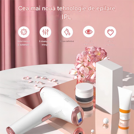 Epilator IPL OIAO E69-HR009, Pentru Epilare Definitiva Fara Durere, Tehnologie IPL, 5 Trepte De Intensitate, Senzor Piele SmartSkin, Mod Automat, Cu Afisaj, 990.000 de Pulsati [8]