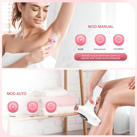 Epilator IPL OIAO E69-HR009, Pentru Epilare Definitiva Fara Durere, Tehnologie IPL, 5 Trepte De Intensitate, Senzor Piele SmartSkin, Mod Automat, Cu Afisaj, 990.000 de Pulsati [6]