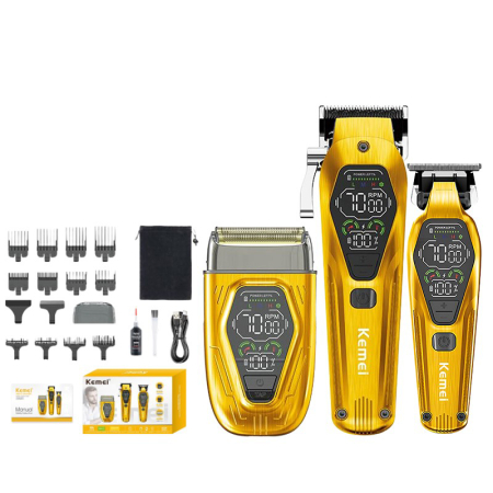 Acasa - Kemei KM-8551 Set profesional 3 în 1 Masina de tuns, contur si aparat de ras 9000rpm