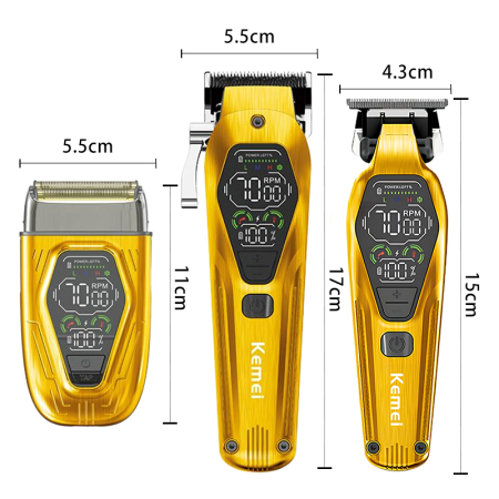 Kemei KM-8551 Set profesional 3 în 1 Masina de tuns, contur si aparat de ras 9000rpm [9]