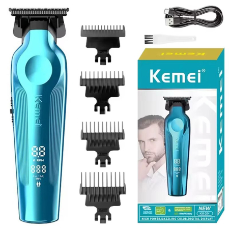 Acasa - Masina de contur Kemei KM-264 T-Blade, 180 min autonomie, display LED, trimmer precis cu accesorii incluse