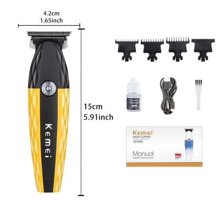 Masina de Contur Profesională Kemei KM-1690A, 7700 RPM, USB Type-C, Lamă T din Oțel Inoxidabil [6]