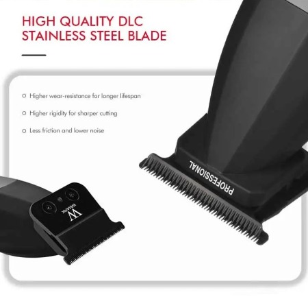 Masina de contur profesionala, WMARK NG-325, motor puternic 9000rpm, incarcare type C, lama DLC, cutit ceramic, 2 arici, gold [4]