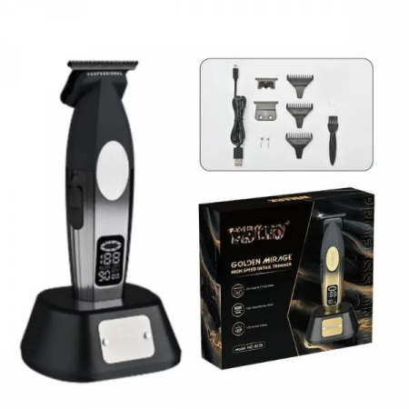 Masina de contur profesionala, WMARK NG-8238, motor puternic 9000rpm, Lama DLC, cutit ceramic, stand incarcare, display led, silver [2]