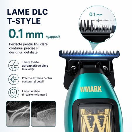 MASINA DE CONTUR PROFESIONALA WMARK NG-XT1 POLAR, MOTOR W-MAGLEV 10.000RPM, STAND INCARCARE, CUTITE DLC [6]