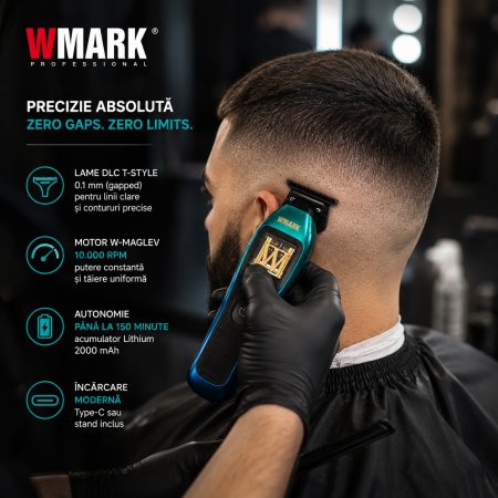 MASINA DE CONTUR PROFESIONALA WMARK NG-XT1 POLAR, MOTOR W-MAGLEV 10.000RPM, STAND INCARCARE, CUTITE DLC [5]