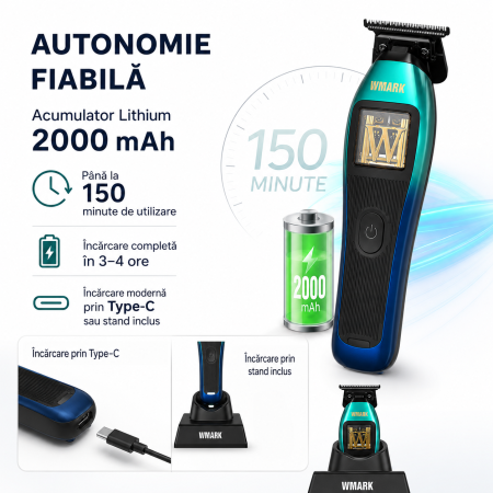 MASINA DE CONTUR PROFESIONALA WMARK NG-XT1 POLAR, MOTOR W-MAGLEV 10.000RPM, STAND INCARCARE, CUTITE DLC [1]