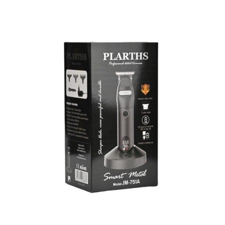 Masina de tuns barba si contur profesionala, Plarths JM-751A, stand incarcare, baterie Li-ion 180 min, afisaj LCD, negru [7]