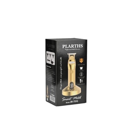 Masina de tuns barba si contur profesionala, Plarths JM-751G, stand incarcare, baterie Li-ion 180 min, afisaj LCD, gold [6]
