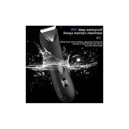 Masina de tuns Kemei 1840, inghinal, barba si corp, rezistent la apa IPX7, 6000 rpm, cu stand, incarcare Type-C, negru [3]