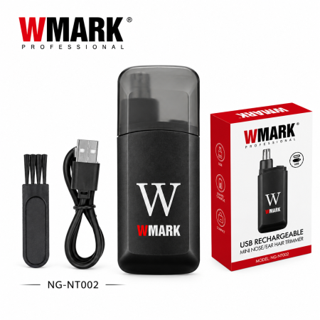 PRODUSE RECOMANDATE - Aparat de tuns părul din nas și urechi WMARK NG-NT002, Reîncărcabil USB, Acumulator 100mAh, Motor DC de mare viteză, Autonomie 40 min, Încărcare rapidă 40 min, Compact și Portabil, Negru