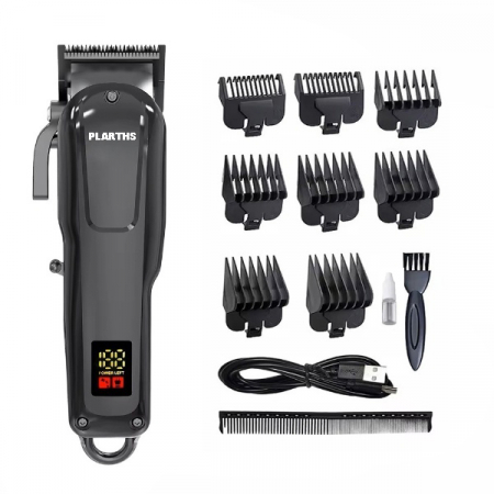 Masina de tuns parul profesionala, PLARTHS NG-1001, afisaj LED, 8 gratare 1.5-19mm, 1 pieptene, incarcare type C, negru [6]