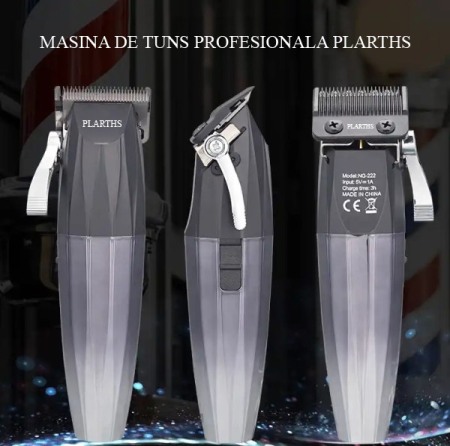Masina de tuns profesionala cu acumulator, PLARTHS NG-222, motor puternic 7200rpm, afisaj LED, 8 gratare premium1.5 - 25mm, 2 arici, perie fade, pieptan, stand incarcare [3]