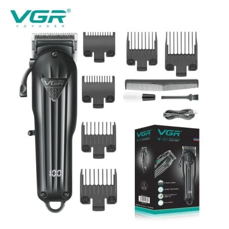 Masina de tuns profesionala cu acumulator, VGR V-282, afisaj LED, 6 gratare 1.5mm - 13mm, Negru [0]