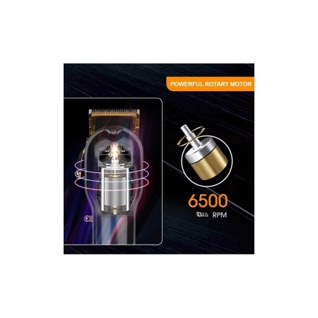 Masina de tuns profesionala WMARK NG-2020C, motor puternic, carcasa full metalica, Lame Fade, Inaltatoare Premium, Negru [2]