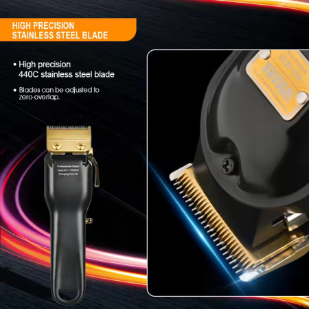 Masina de tuns profesionala WMARK NG-2020C, motor puternic, carcasa full metalica, Lame Fade, Inaltatoare Premium, Negru [3]