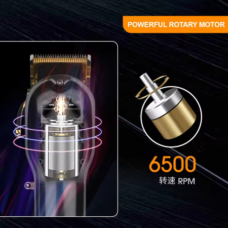 Masina de tuns profesionala WMARK NG-2020C, motor puternic, carcasa full metalica, Lame Fade, Inaltatoare Premium, Negru [4]