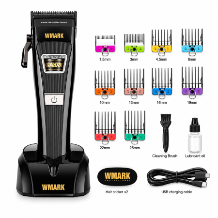 MASINI DE TUNS - Masina de Tuns Profesionala WMARK NG-V1, Motor Brushless 8500 RPM, 10 Inaltatoare, Lame DLC