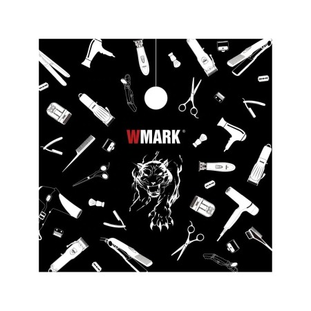 Pelerina pentru frizerie sau coafor, Wmark CC005, 140x160cm, impermeabila, prindere cu cleme, neagra [1]