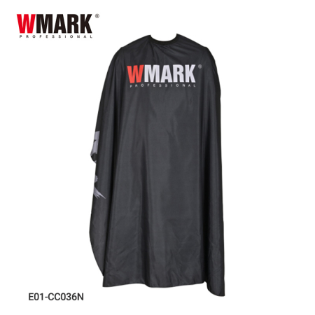 Pelerină Profesională Frizerie WMARK E01-CC036N, Impermeabilă, Antistatică, Poliester Premium, Guler Silicon Reglabil, Negru [3]