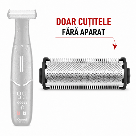 Set cuțite de schimb Kemei KM-1903 – Cap de ras de rezervă compatibil cu aparatul de tuns corporal [1]