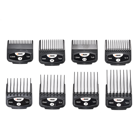 Inaltatoare masina de tuns - Set Inaltatoare Premium Magnetice WMARK G-8M compatibile cu WMARK, PLARTHS, 8 Marimi, 1.5mm - 25mm, clipsare sigura