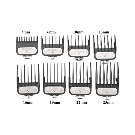 Set inaltatoare Premium Plarths compatibile Plarths, Wahl, Wmark, Kiepe, Vgr, 3/6/10/13/16/19/22/25mm, 8 bucati, negre [1]