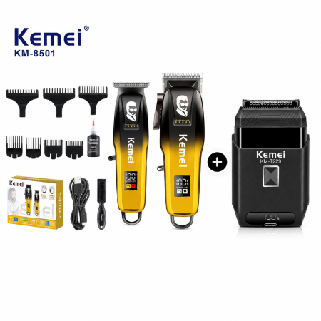 SET KEMEI MASINA DE TUNS, CONTUR SI APARAT DE RAS, Display LED, Incarcare Type-C, 7 Gratare [0]