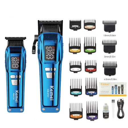 SET MASINI DE TUNS SI CONTUR - SET MASINA DE TUNS SI CONTUR PROFESIONALA KEMEI KM-2797, CUTITE DLC, 9000RPM, DISPLAY LED, ACUMULATOR 4600MAH