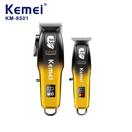 Set Profesional KEMEI KM-8501 Masina de Tuns, Contur, Display LED, Incarcare Type-C, 7 Gratare [9]