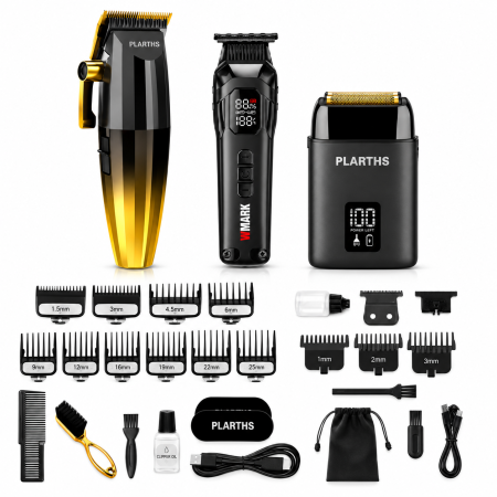 SET PROFESIONAL BARBERSHOP MASINA DE TUNS PLARTHS NG-222, MASINA CONTUR WMARK NG-8280, SHAVER PLARTHS NG-983 [0]