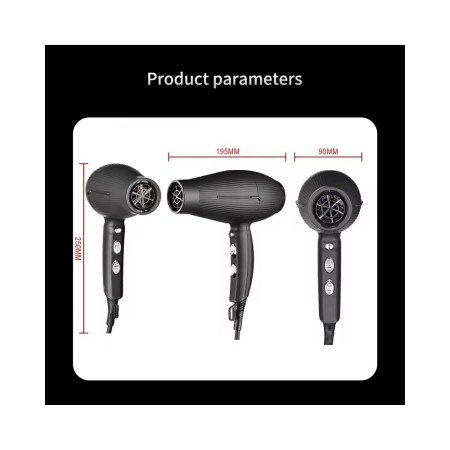 Uscător de păr profesional Wmark NG-2300, 2400W, ionic, difuzor bucle, 2 concentratoare, aer puternic, uscare rapida, negru [6]