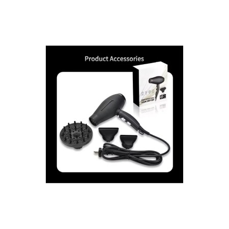 Uscător de păr profesional Wmark NG-2300, 2400W, ionic, difuzor bucle, 2 concentratoare, aer puternic, uscare rapida, negru [7]