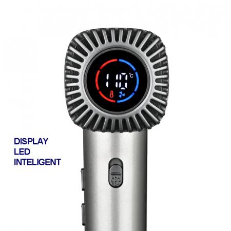 Uscator de par profesional, WMARK NG-9107, 1650W, display LED, motor brushless 100000rpm, 2 Concentratoare magnetice, 1 difuzor, 2 arici, carcasa metalica, silver [4]