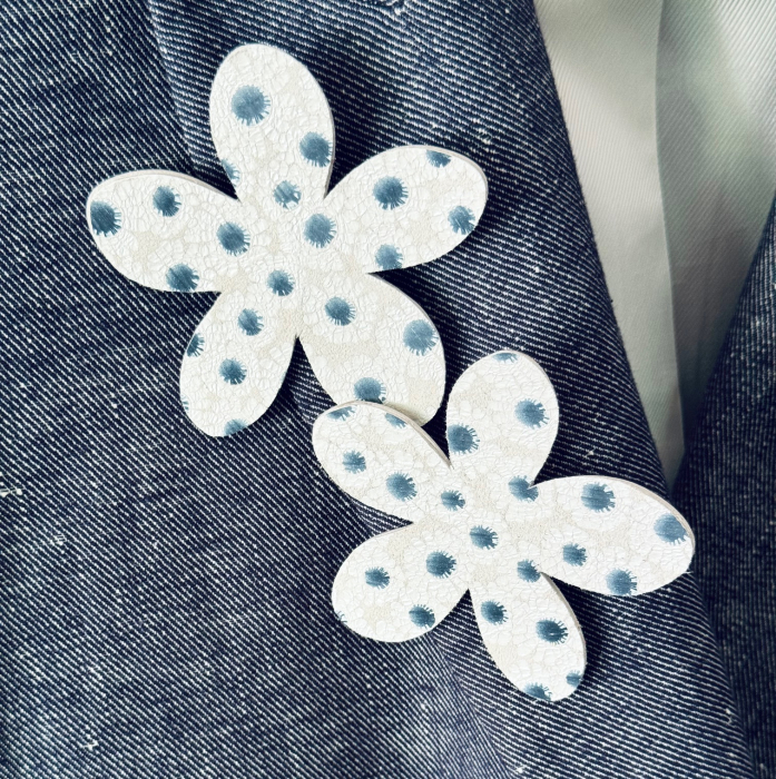 Set brose piele floare mare [2]