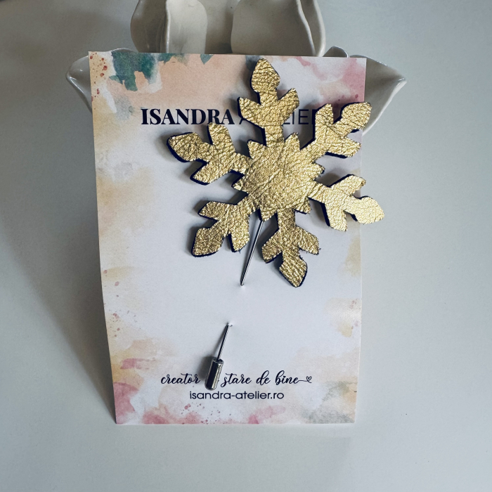 Brosa piele fulg de nea auriu [1]