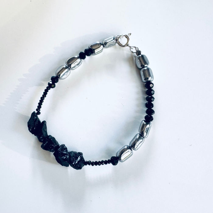 Colier lung cu pietre semipretioase si piele naturala [2]