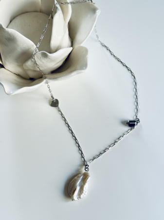 Bijuterii din argint 925 - Colier argint cu perla baroca