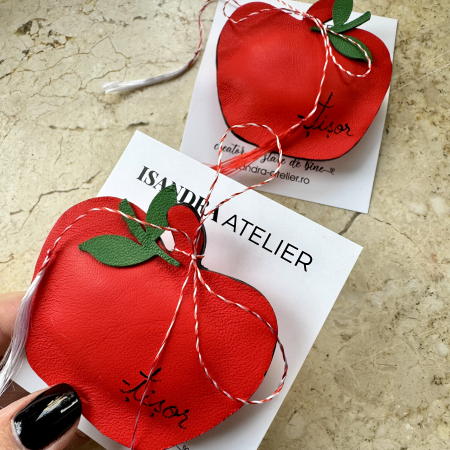 Martisoare piele - Brosa piele martisor mar