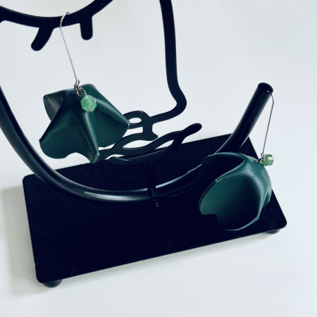 Cercei floare - Cercei Physalis verde si aventurin